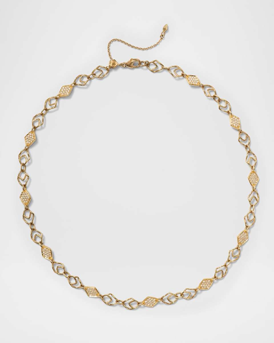 Arrow Chain Necklace with Diamonds, 16-18"L